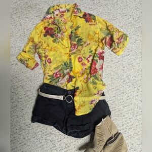 Vintage floral button down chemise